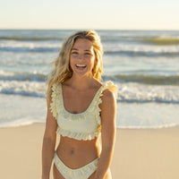 summer of spivey frill bikini top - cloud