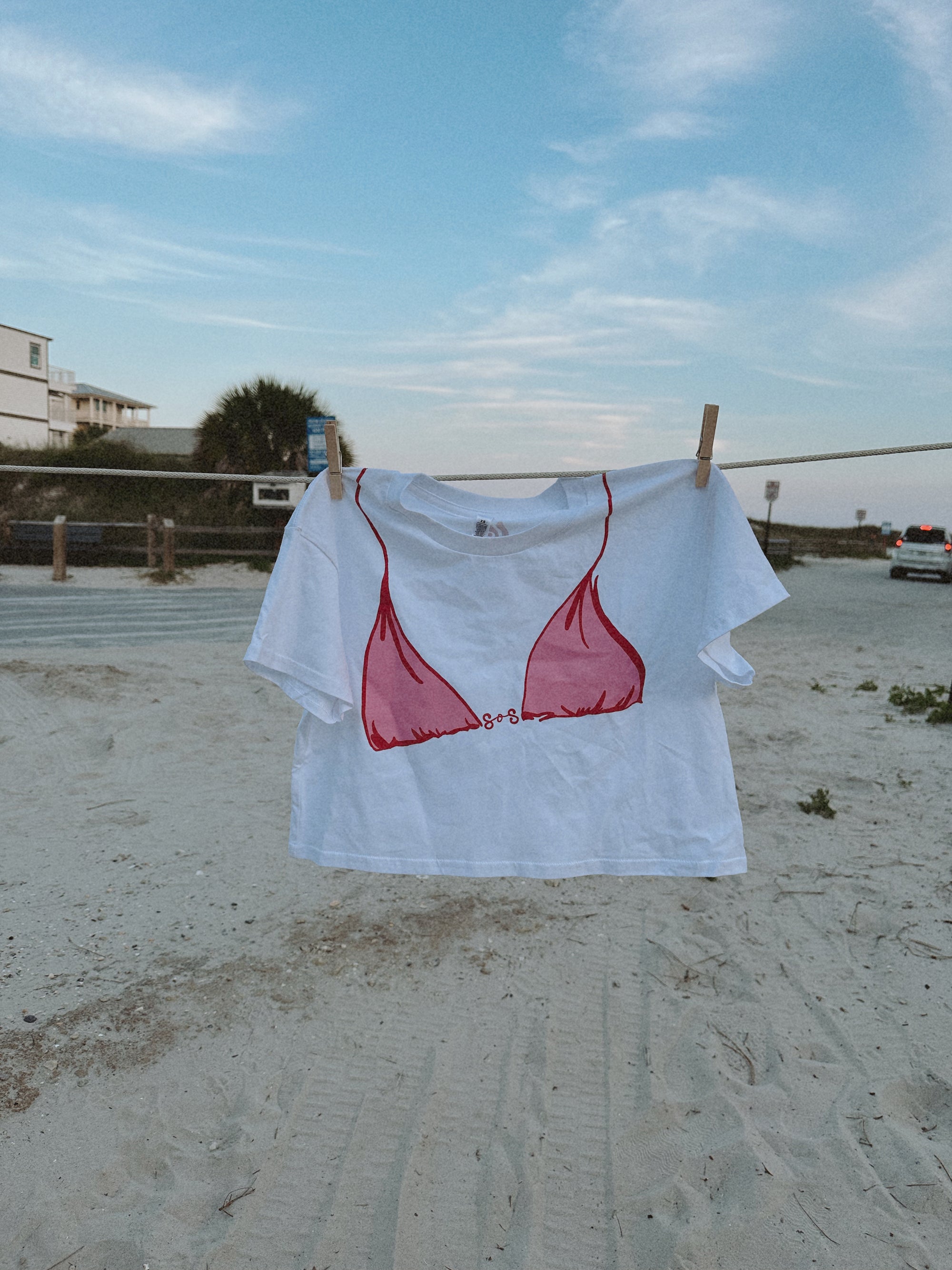 crop pink bikini t-shirt
