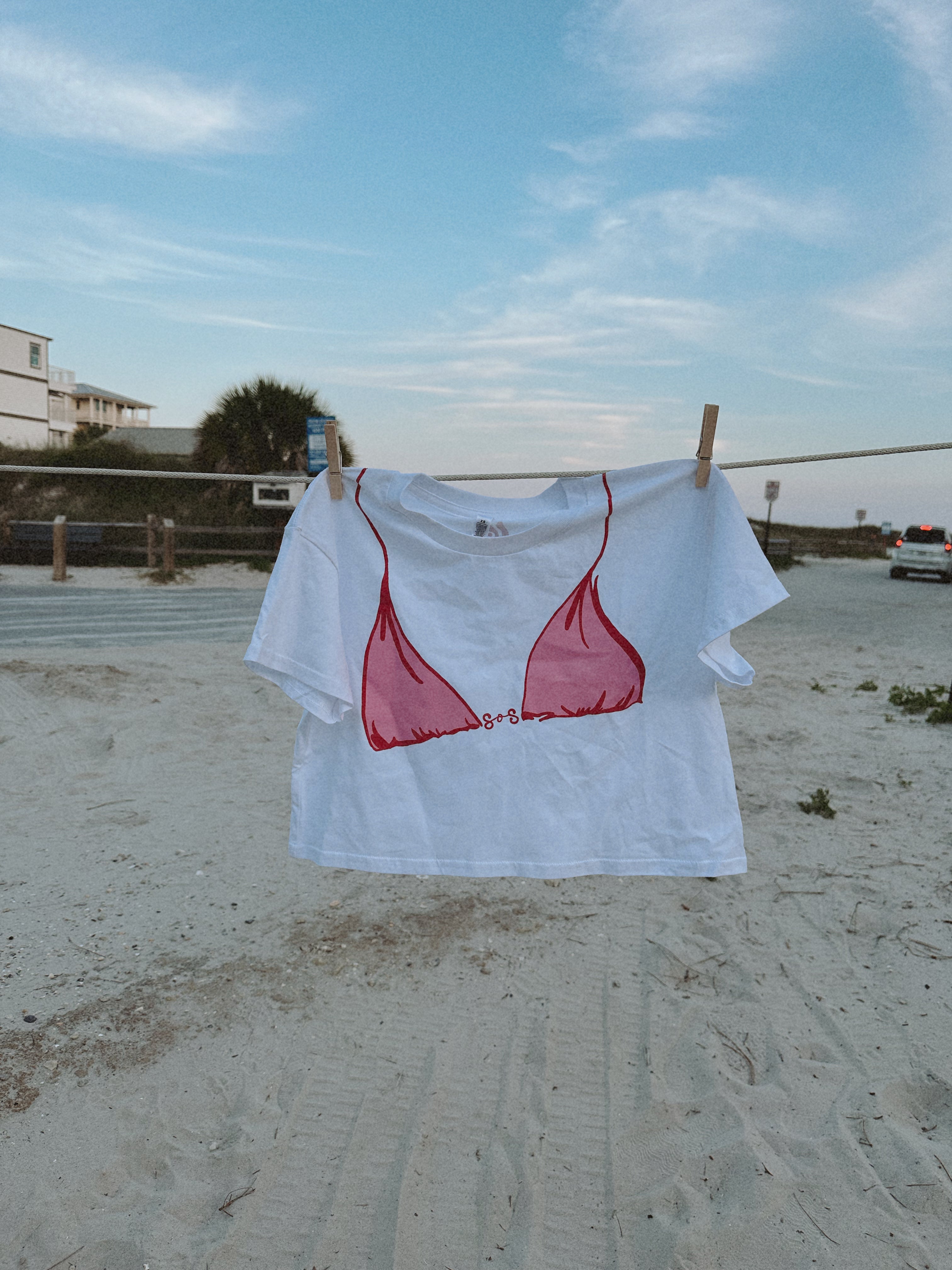 crop pink bikini t-shirt