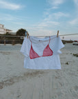 crop pink bikini t-shirt